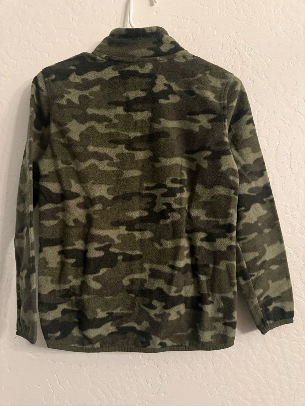 Eddie Bauer Kids Olive & Black Camo Half-Zip Fleece Pullover